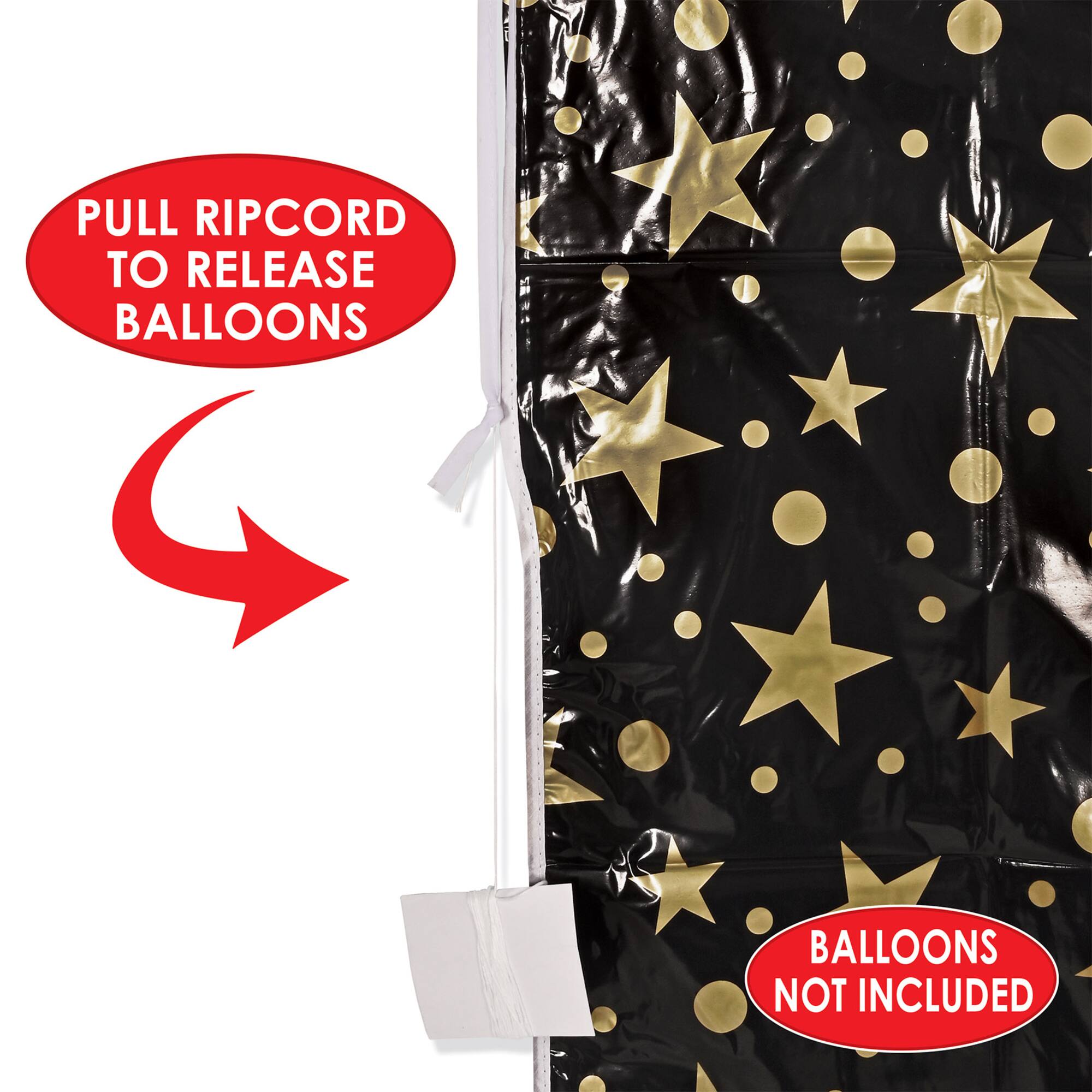 Beistle 36" x 80" Black & Gold Plastic Balloon Bag
